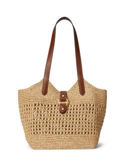 Lauren Ralph Lauren Tasha Large Woven Straw Tote Bag, Natural, Natural