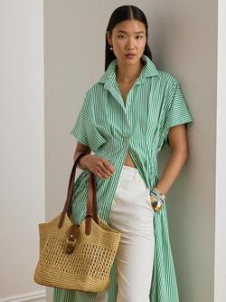 Lauren Ralph Lauren Tasha Large Woven Straw Tote Bag, Natural - view 2, Natural