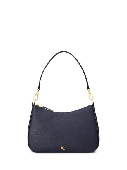 Lauren Ralph Lauren Danni 26 Crosshatch Leather Shoulder Bag, Refined Navy