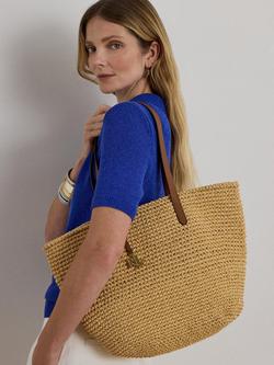 Lauren Ralph Lauren Lainey Crochet Straw Large Tote Bag, Natural - view 2, Natural