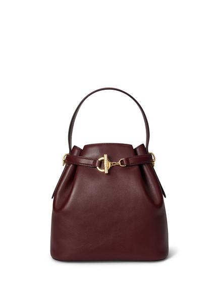Lauren Ralph Lauren Blaike Medium Leather Bucket Bag, Dark Garnet