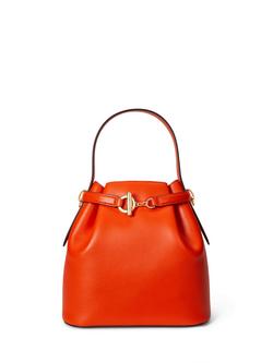 Lauren Ralph Lauren Blaike Medium Leather Bucket Bag, Dusk Orange