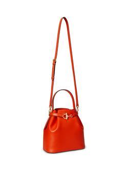 Lauren Ralph Lauren Blaike Medium Leather Bucket Bag - view 2, Dusk Orange