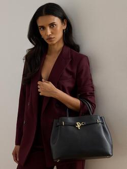 Lauren Ralph Lauren Blaike Large Leather Satchel Bag - view 2, Black