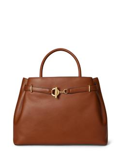 Lauren Ralph Lauren Blaike Large Leather Satchel Bag, Lauren Tan