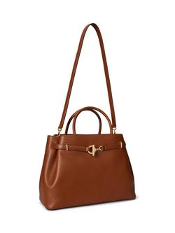 Lauren Ralph Lauren Blaike Large Leather Satchel Bag - view 2, Lauren Tan