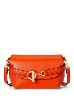 Lauren Ralph Lauren Blaike Small Leather Crossbody Bag, Dusk Orange
