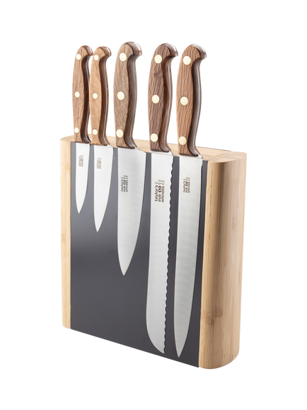 Taylor's Eye Witness Heritage Oak Sheffield Made Filled Bamboo Knife Block Set, 5 Piece, Natural Oak