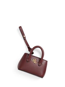 Ralph Lauren Leather Marcy Handbag Charm, Dark Garnet