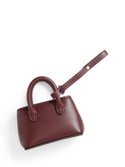 Ralph Lauren Leather Marcy Handbag Charm - view 2, Dark Garnet