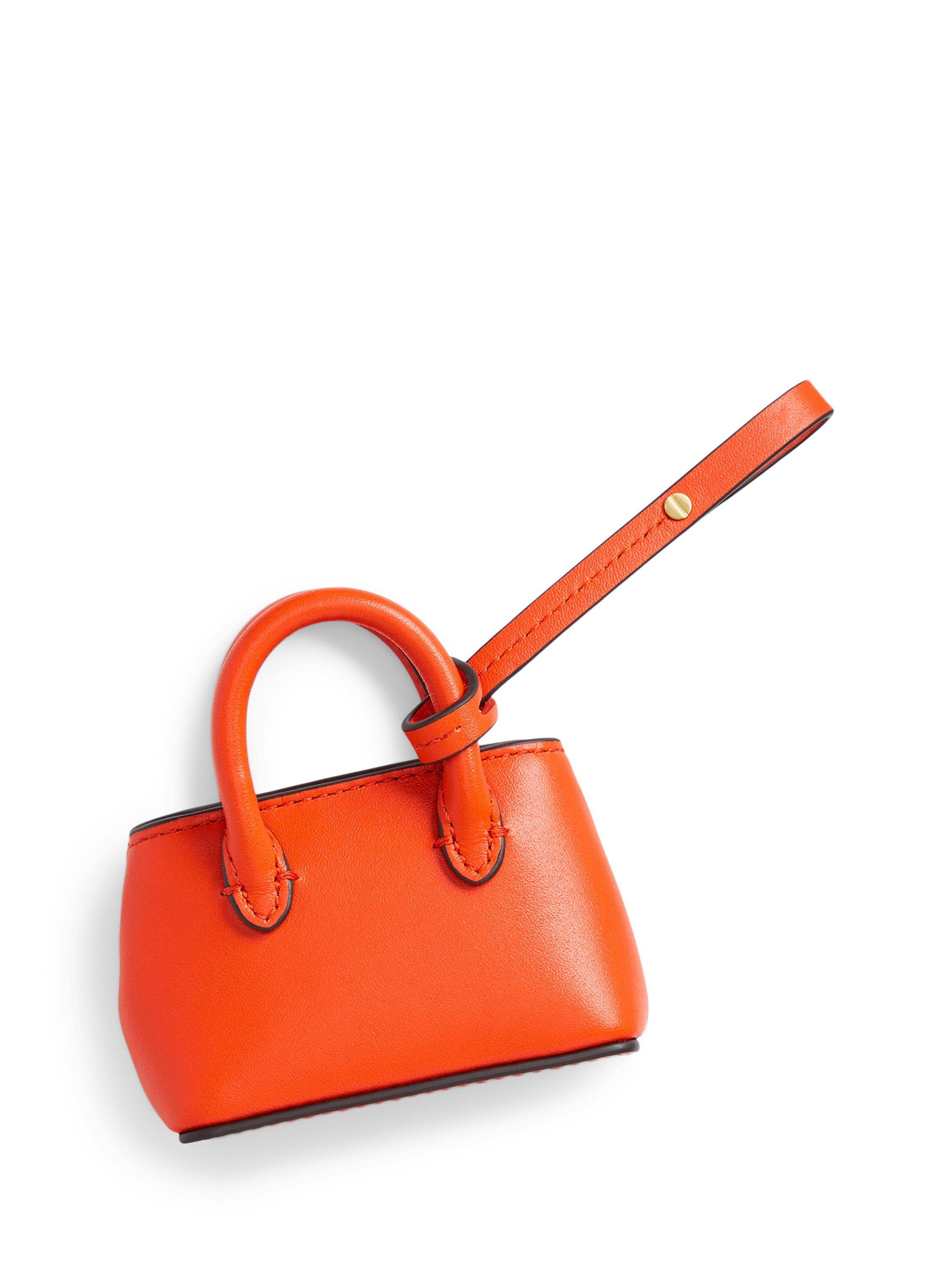Product image 2 of 2, which shows Ralph Lauren Marcy Leather Satchel Charm, Dusk Orange