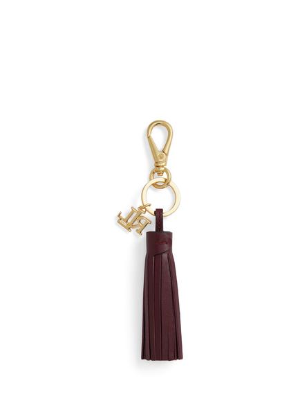 Ralph Lauren Leather Tassel Charm - view 2, Dark Garnet