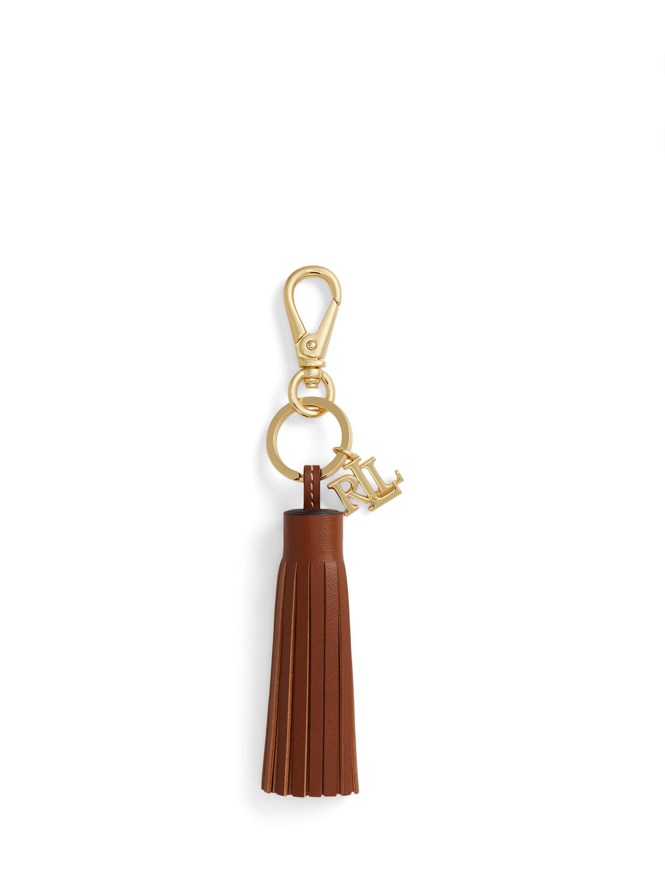 Product image 1 of 2, which shows Ralph Lauren Leather Tassel Charm, Lauren Tan