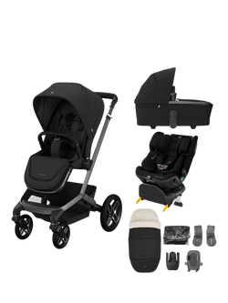 Maxi-Cosi Fame Pushchair, Carrycot, Emerald 360 Pro Car Seat & Accessories Bundle, Black, Black