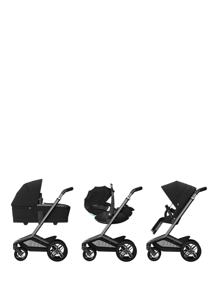 Maxi-Cosi Fame Pushchair, Carrycot, Emerald 360 Pro Car Seat & Accessories Bundle, Black - view 2, Black