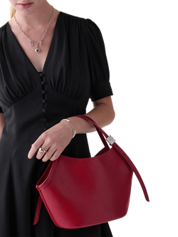 kate spade new york Deco Small Leather Tulip Tote Bag - view 2, Red Jam