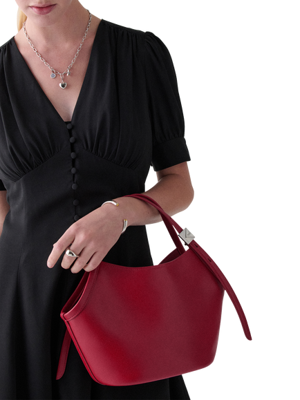 kate spade new york Deco Small Leather Tulip Tote Bag - view 2, Red Jam