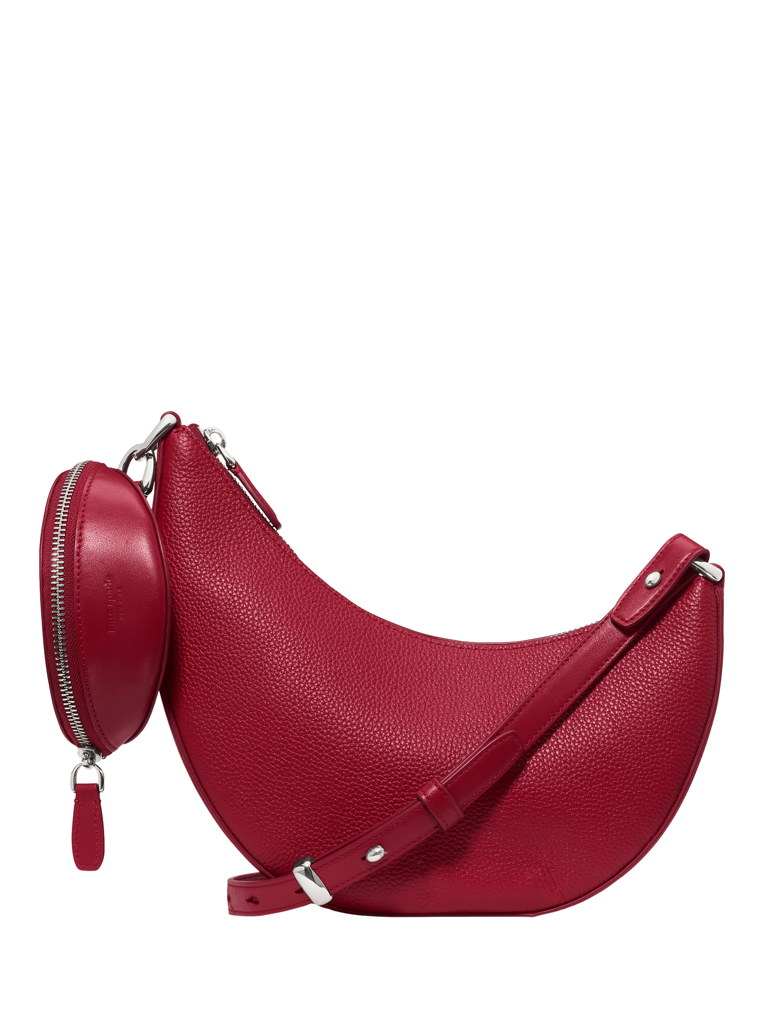 Product image 1 of 9, which shows kate spade new york Duo Leather Cross Body Bag, Red Jam