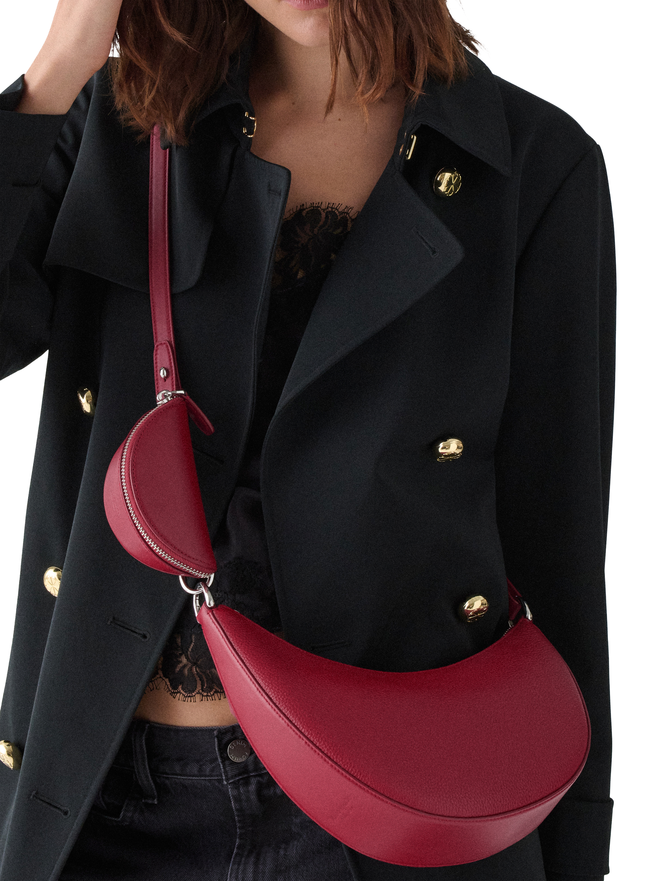Product image 2 of 9, which shows kate spade new york Duo Leather Cross Body Bag, Red Jam