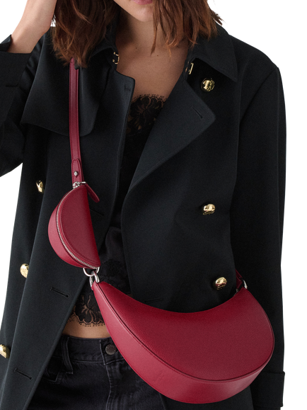 kate spade new york Duo Pebbled Leather Crossbody Bag - view 2, Red Jam