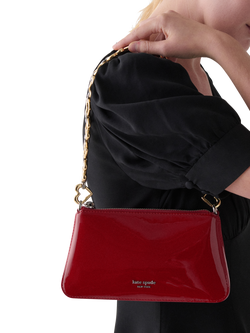 kate spade new york Grace Leather Heart Strap Bag, Red - view 2, Dark Scarlet