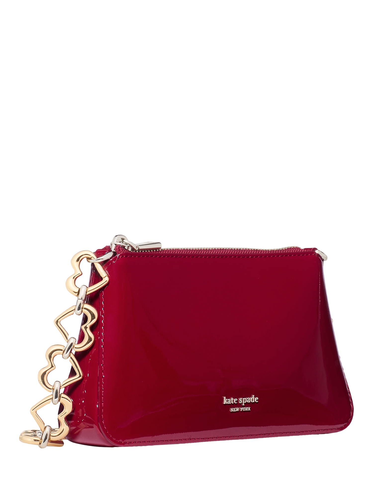Product image 3 of 4, which shows kate spade new york Grace Leather Heart Strap Bag, Red