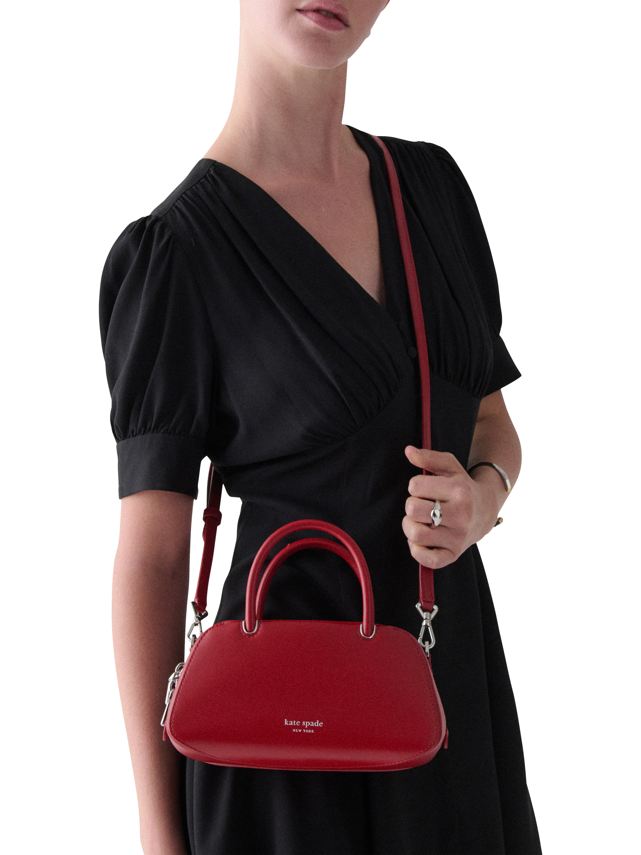 Product image 2 of 4, which shows kate spade new york Gracie Leather Mini Bag, Red