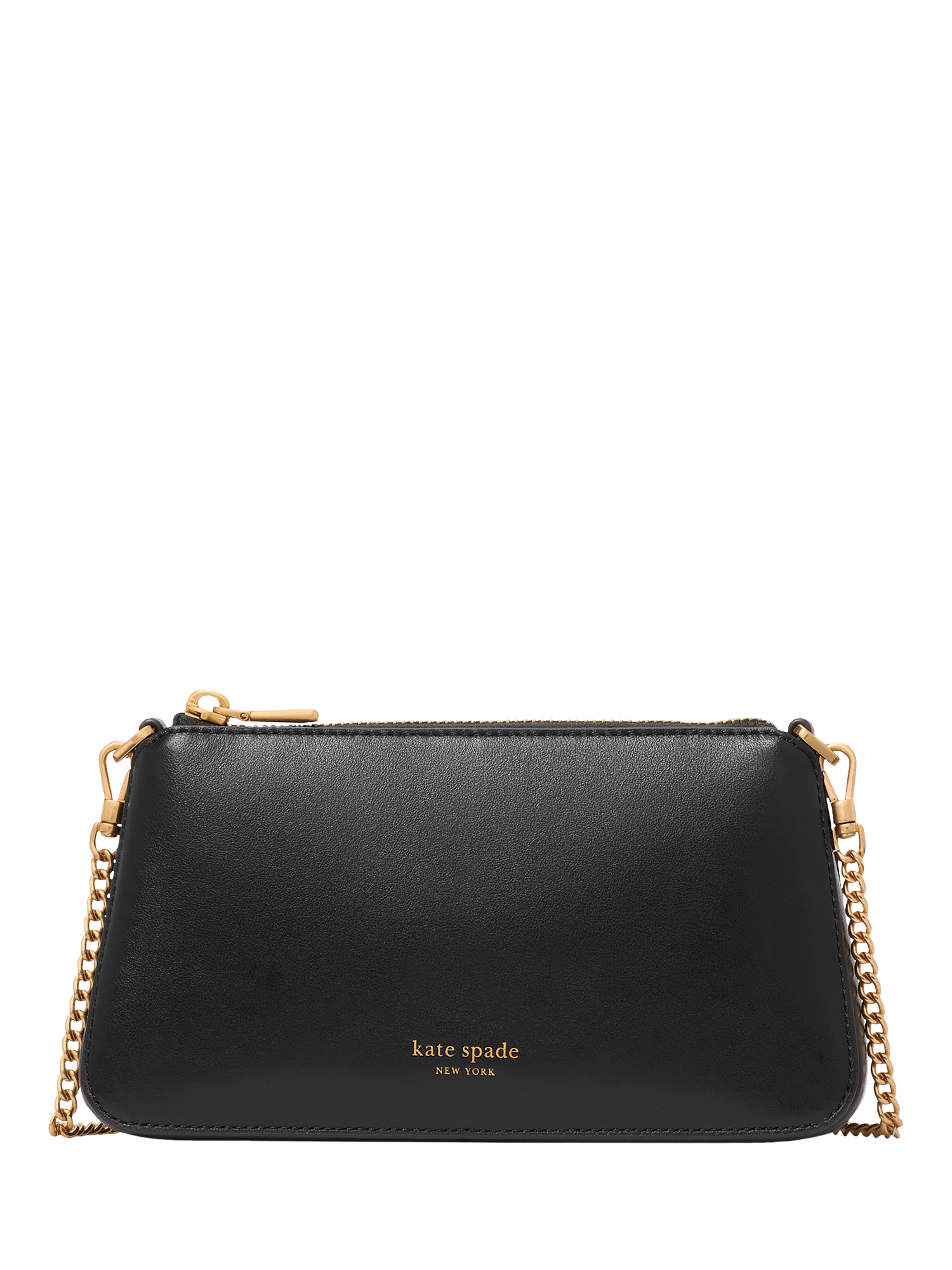 Product image 1 of 4, which shows kate spade new york Grace Leather Pochette, Black