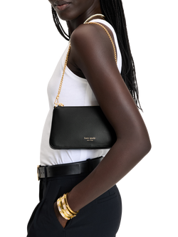 kate spade new york Grace Leather Pochette, Black - view 2, Black