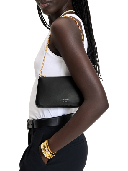kate spade new york Grace Leather Pochette, Black - view 2, Black