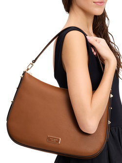 kate spade new york Liv Large Leather Hobo Bag, Brown - view 2, Biscotti