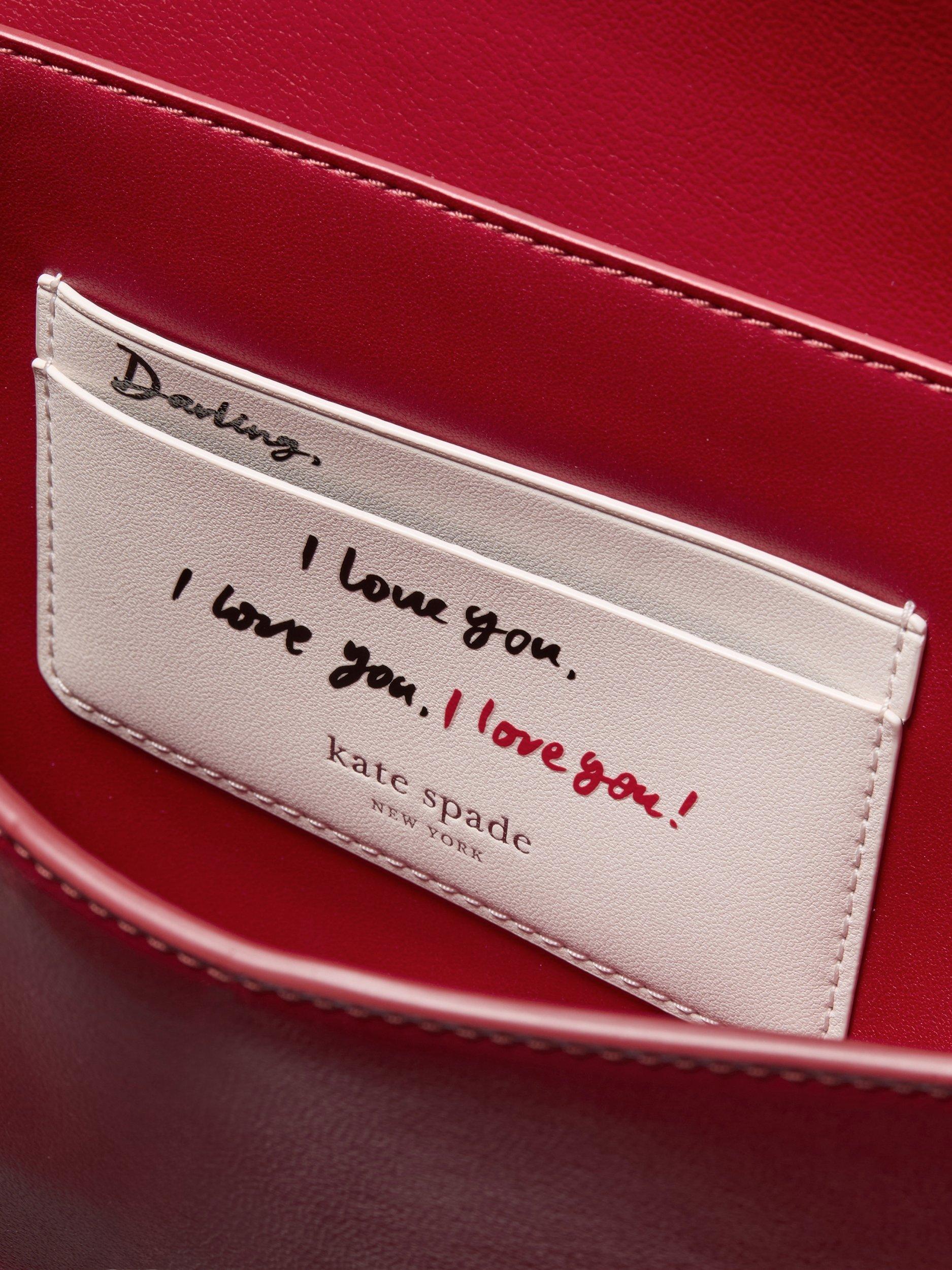Product image 5 of 5, which shows kate spade new york The Spade Leather Shoulder Bag, Red
