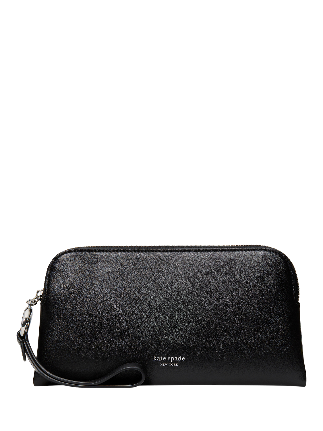 Product image 1 of 3, which shows kate spade new york Halo Leather Wristlet, Black