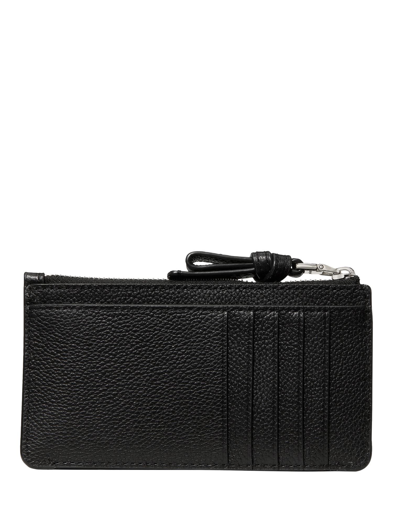 Product image 3 of 3, which shows kate spade new york East West Leather Zip Card Case, Black