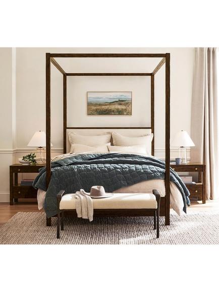 Pottery Barn Bodhi End of Bed Bench, Bronze - view 2, Bronze