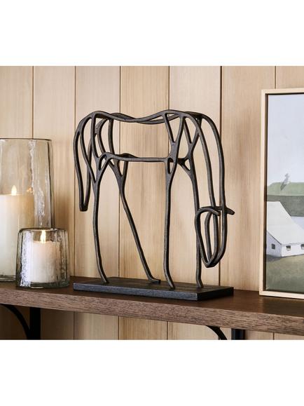 Pottery Barn Large Horse Object, H41cm, Bronze - view 2, Bronze