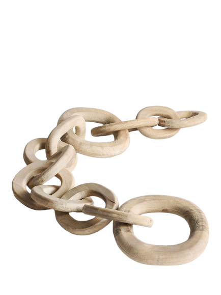 Pottery Barn Mango Wood Chain Ornament, Neutral