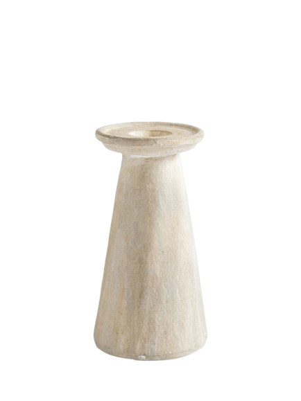 Pottery Barn Artisan Clay Candleholder, Natural, Large, Natural