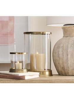 Pottery Barn Daphne Hurricane Candle Holder, Brass - view 2, Brass