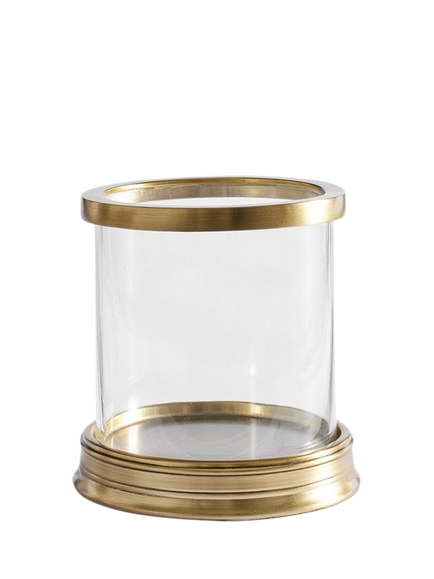 Pottery Barn Daphne Hurricane Candle Holder, Brass, Brass