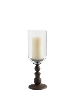 Pottery Barn Napa Hurricane Pillar Candle Holder, Bronze, Bronze