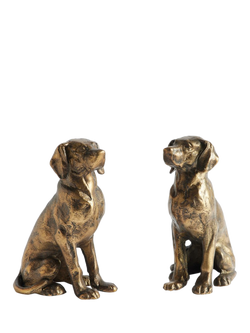 Pottery Barn Labrador Bookends, Set of 2, Brass, Brass