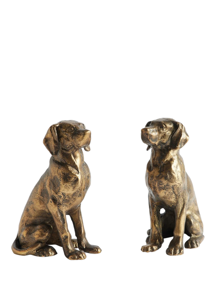 Pottery Barn Labrador Bookends, Set of 2, Brass, Brass