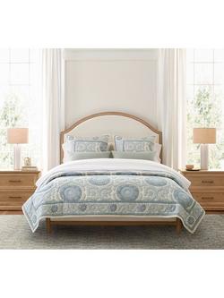 Pottery Barn Alanya Suzani Kingsize Quilted Bedspread, Blue/Multi, Blue Multi