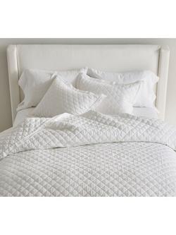 Pottery Barn Belgian Flax Linen Diamond, White