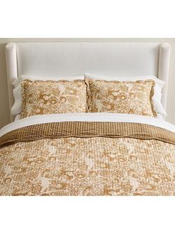 Pottery Barn Velvet Scallop Edge Reversible Bedspread - view 2, Bronze