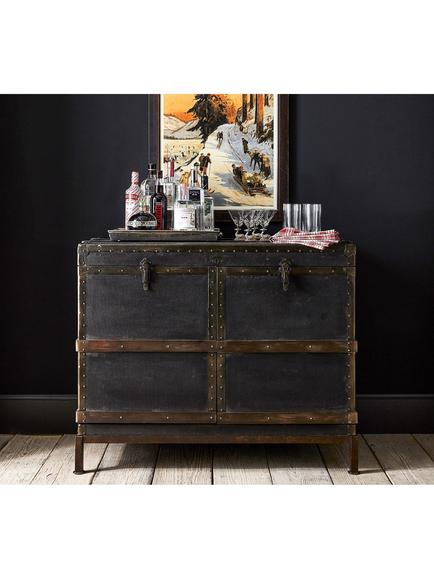 Pottery Barn Ludlow Trunk Bar, Black Wash - view 2, Black