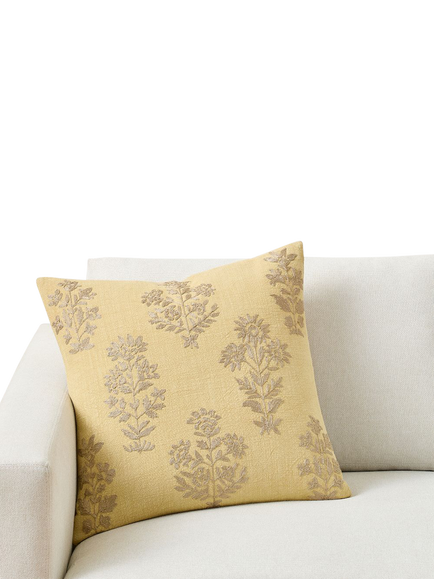 Pottery Barn Gillian Embroidered Cushion Cover, Straw, Straw