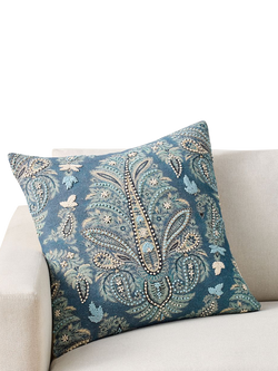 Pottery Barn Harper Embroidered Cushion Cover, Blue Multi, Blue Multi