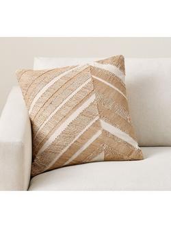 Pottery Barn Hudson Embroidered Cushion Cover, Neutral, Neutral